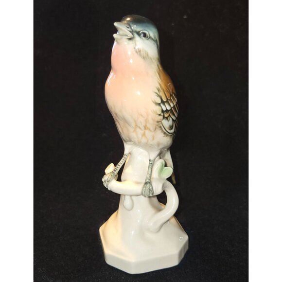 Vintage Hand-Painted Porcelain bird Figurine On Branch By Karl Ens Volkstedt - Picture 2 of 9